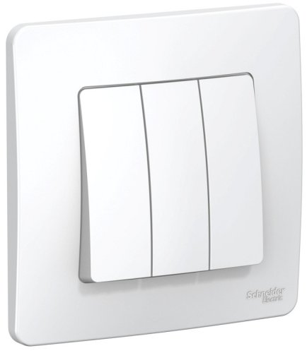 Выключатель с рамкой Systeme Electric Blanca 3-кл. белый картинка